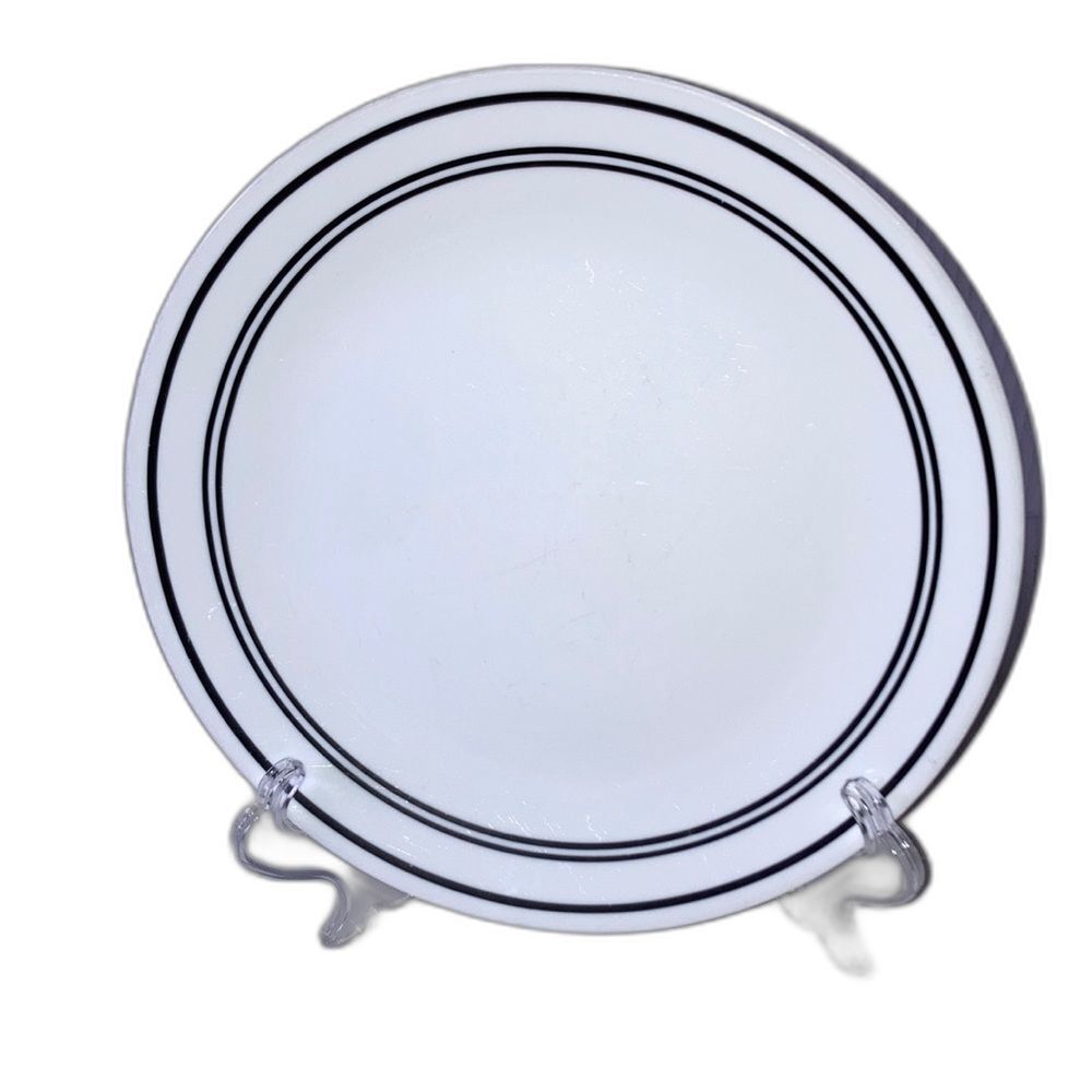 CORELLE Classic Café Black Stripe Dinner Plate 10.25" Made in USA